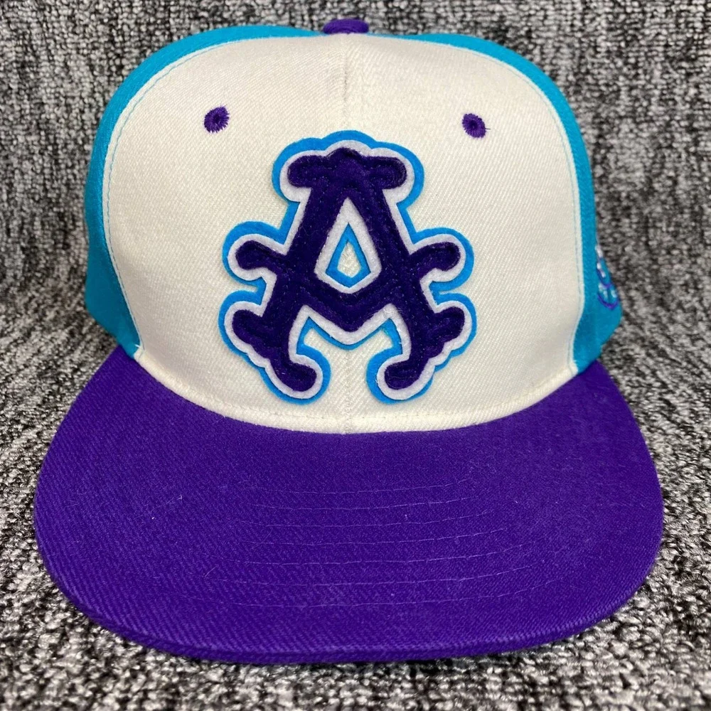 Vintage Akademiks Hat Purple Teal White Y2K Streetwear Cap Embroidered Logo